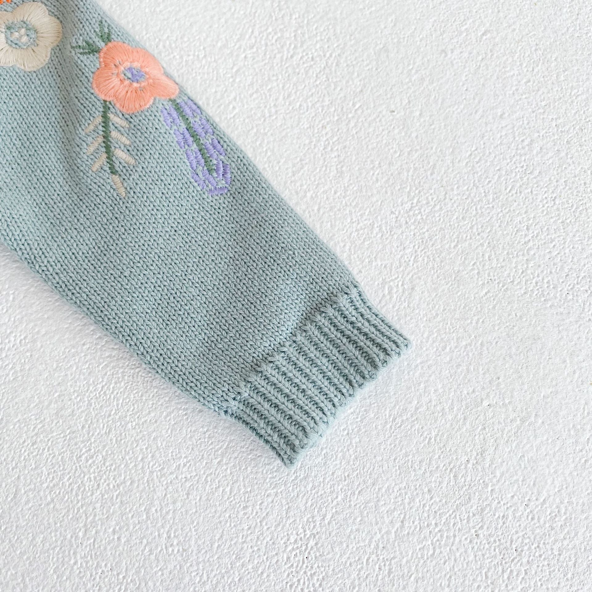 【BABY】フラワーニットセットアップ(ブルー) CawaKomostore