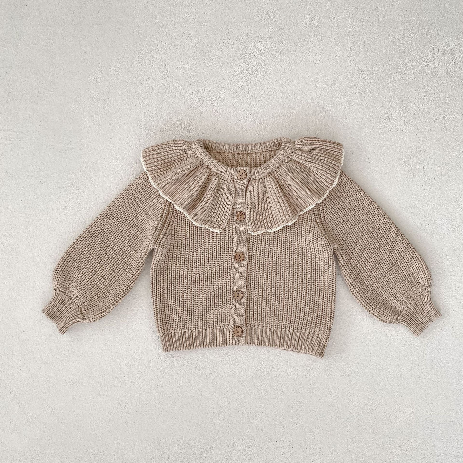 【BABY】フリルカラーニットカーディガン CawaKomostore