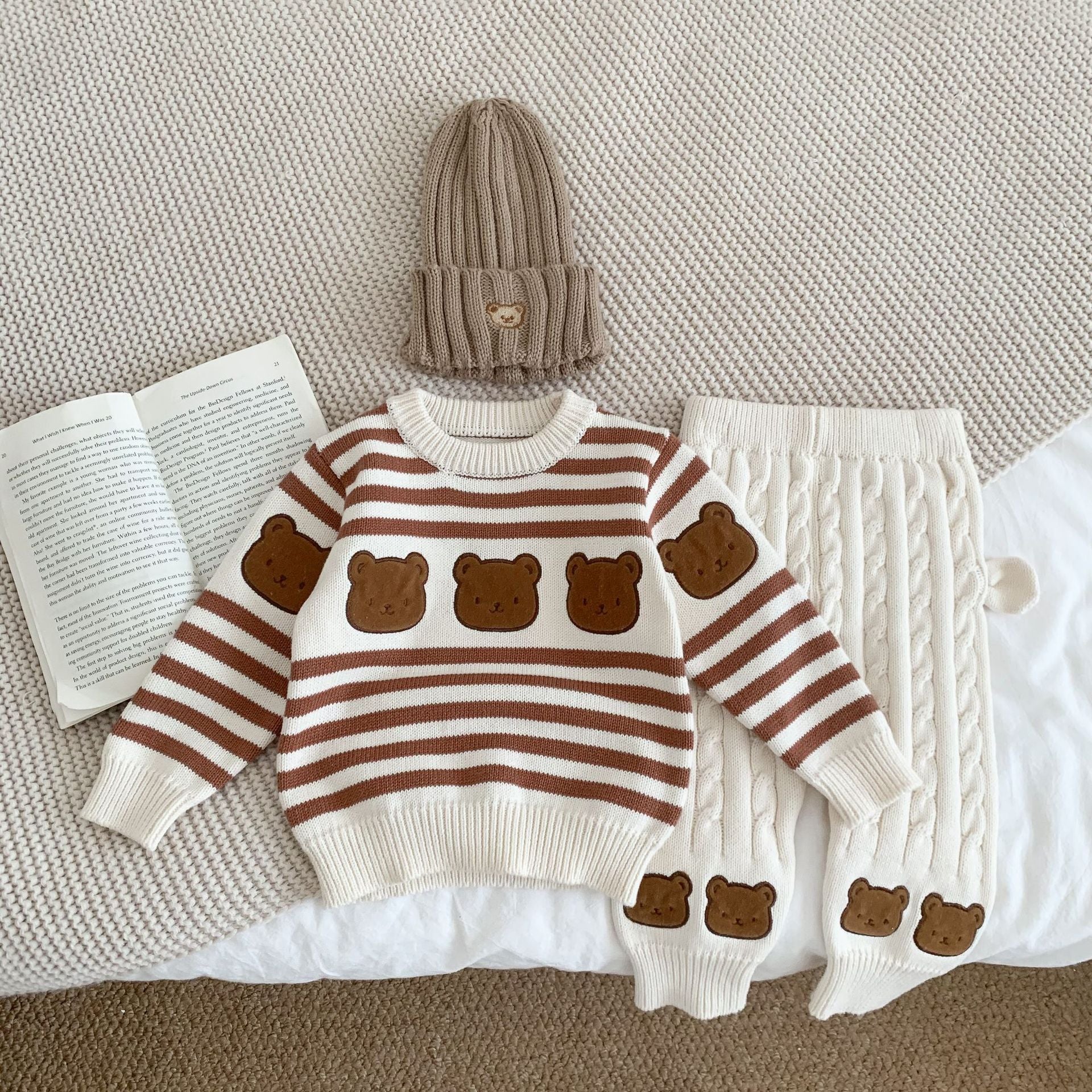 【BABY】クマ柄ボーダーセーター＆レギンス CawaKomostore