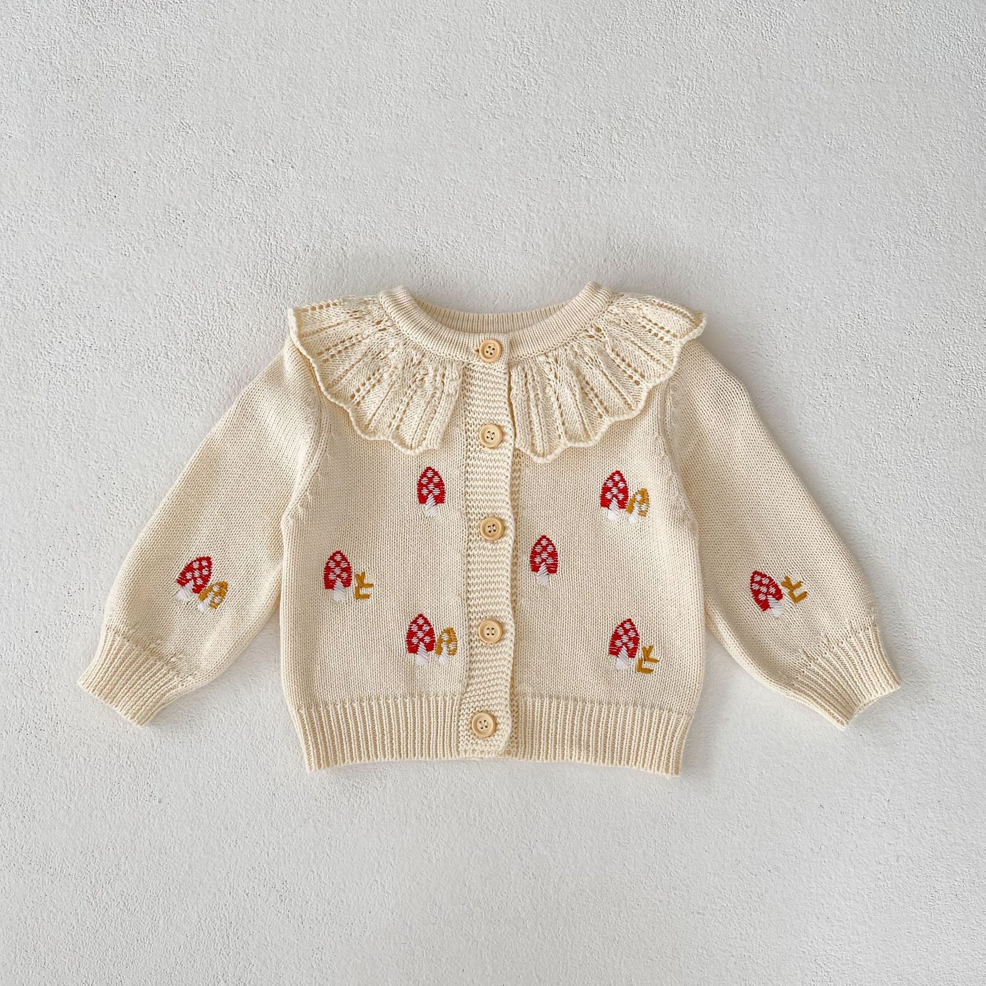 【BABY】 キノコ刺繡カーディガン/サロペット CawaKomostore