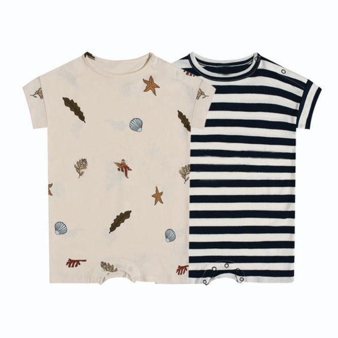 【BABY】総柄デザイン プリントロンパース CawaKomostore