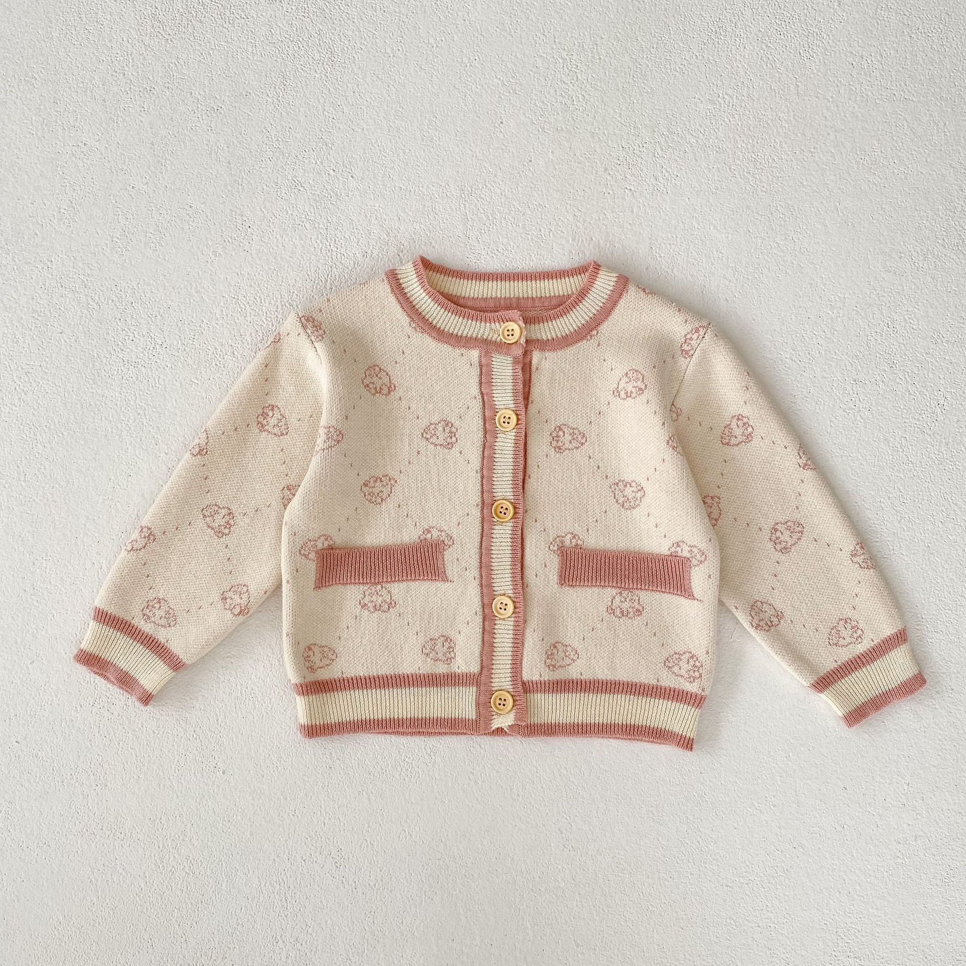 【BABY】トレンドピンクカーディガン/サロペット CawaKomostore