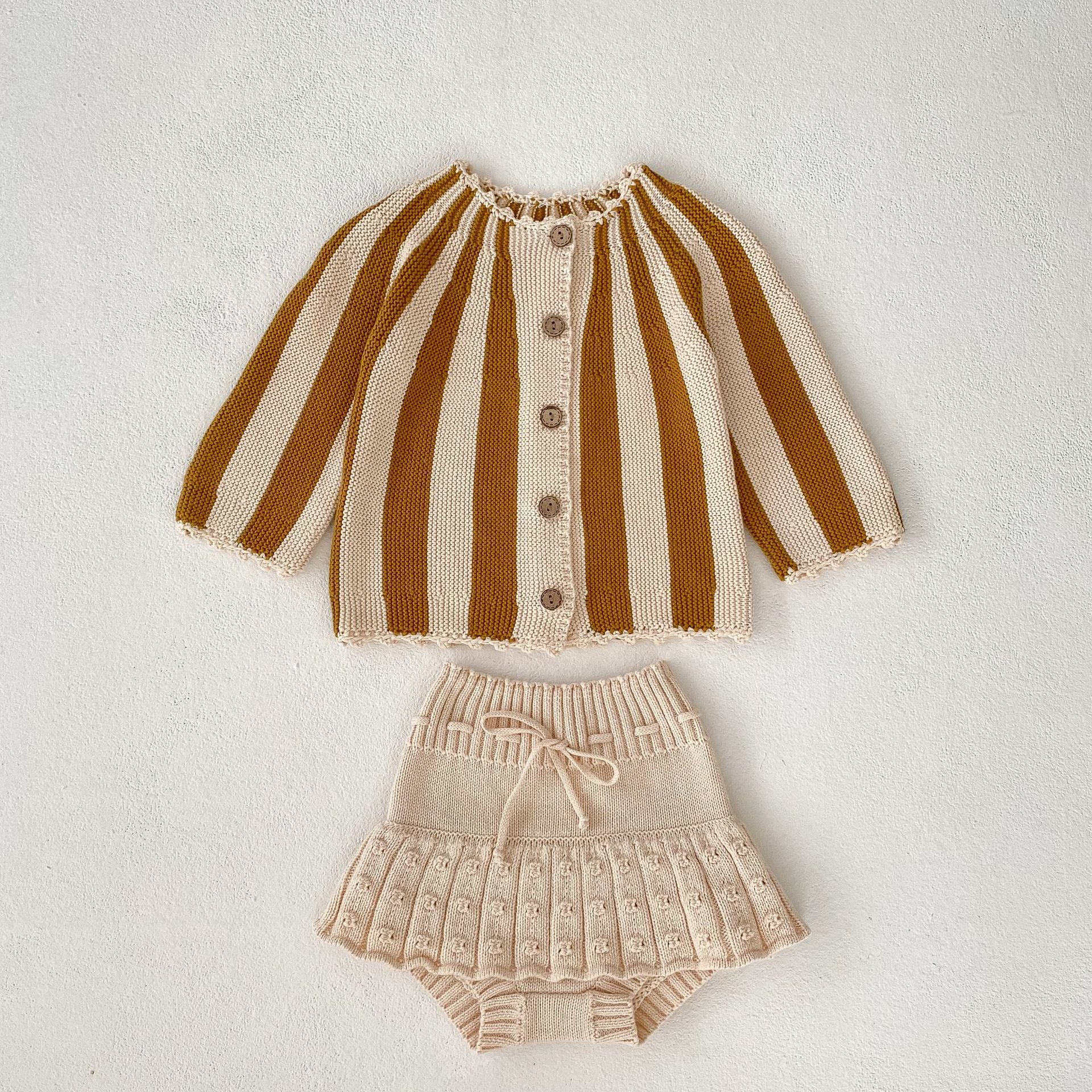 【BABY】ストライプカーディガン＆フリルブルマ　 CawaKomostore