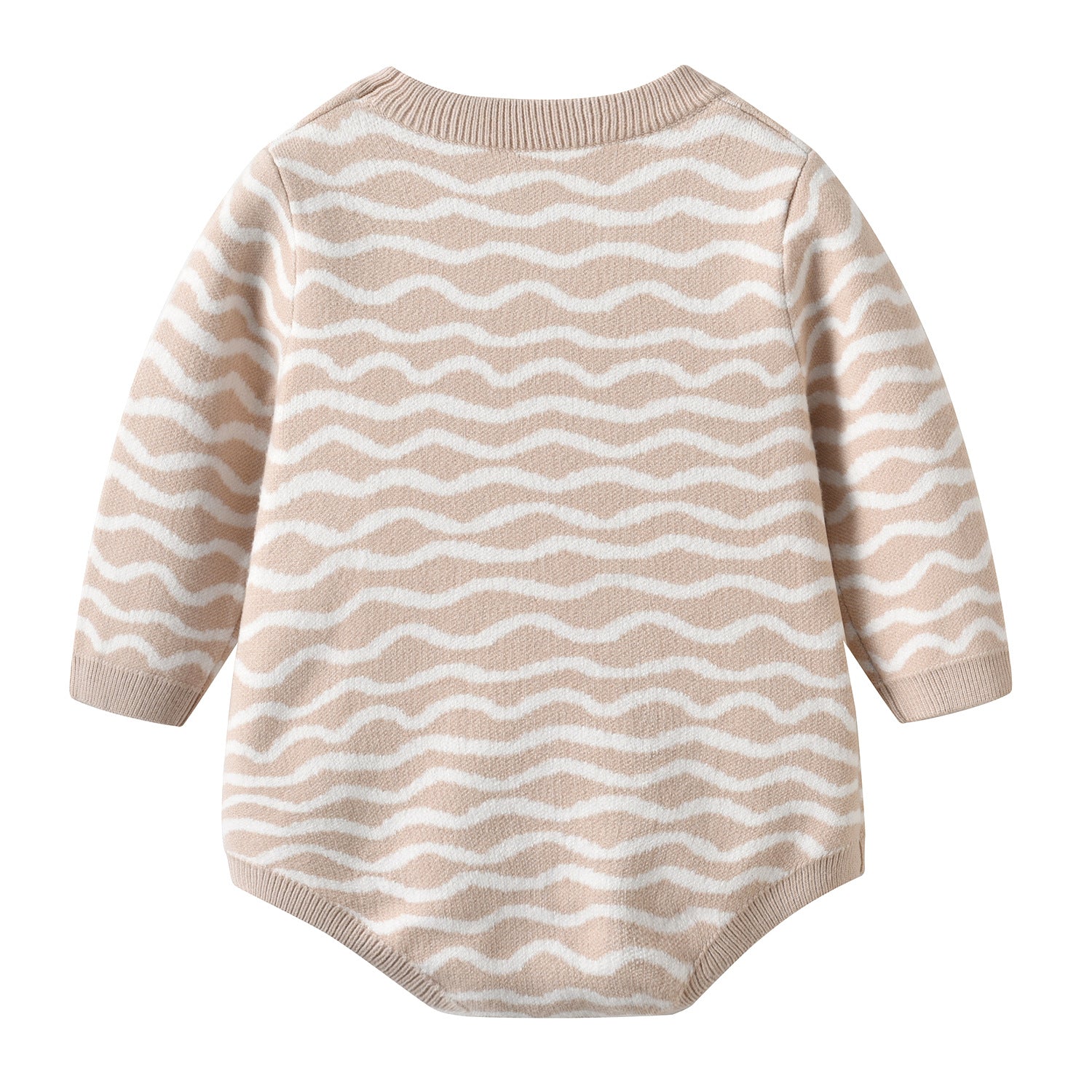 【BABY】なみなみボーダーニットロンパース(うさ耳ニット帽付き) CawaKomostore