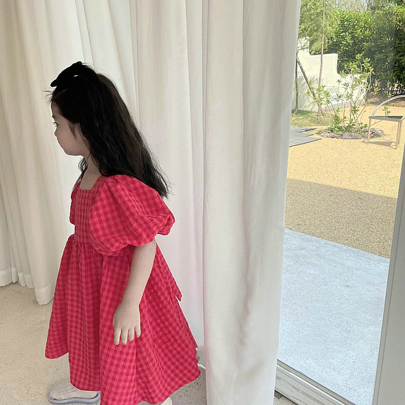 【GIRL】レッドチェック柄ワンピース CawaKomostore
