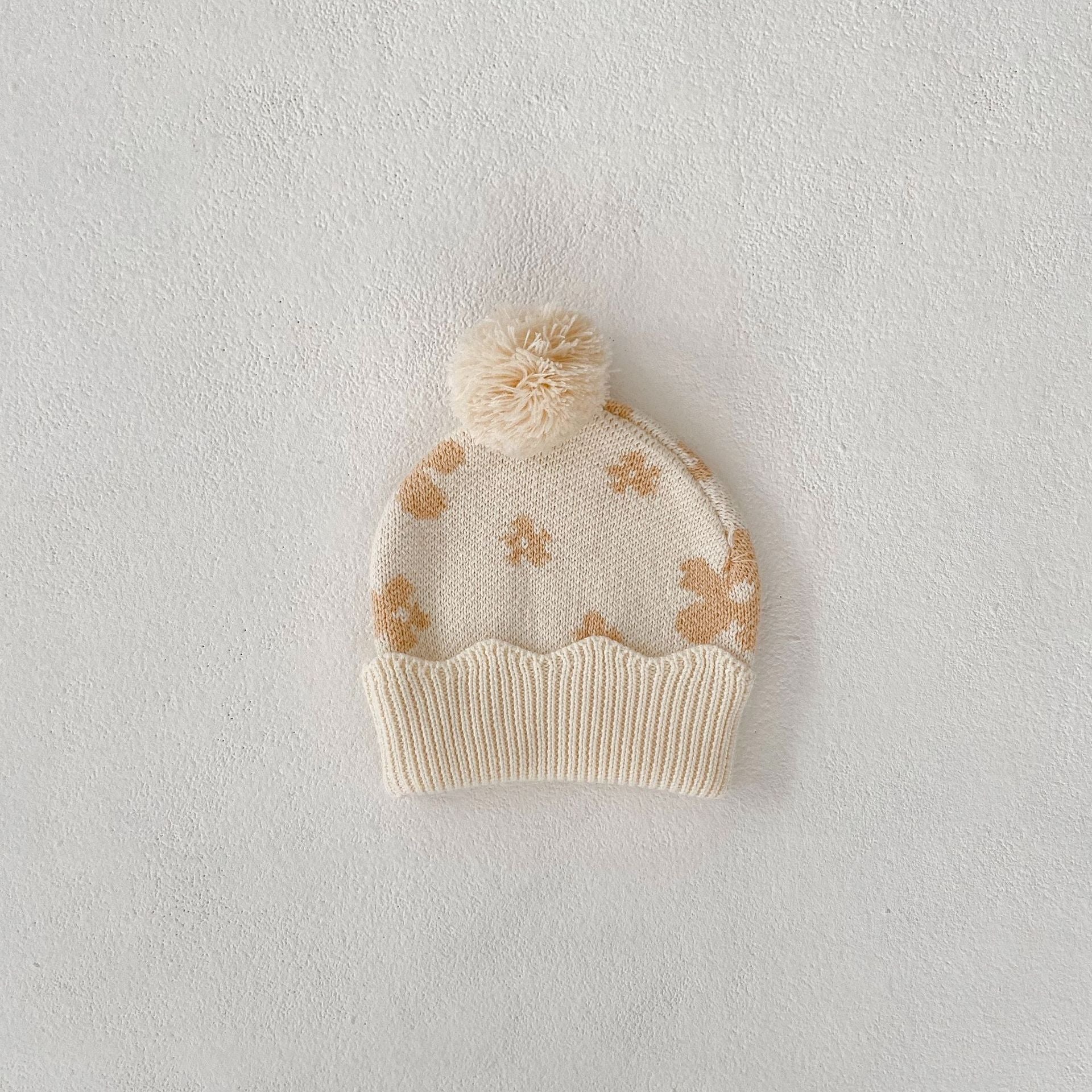 【BABY】フラワーデザインニット(ニット帽・カーディガン・パンツ・靴下) CawaKomostore