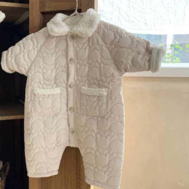 【BABY】淡色くまジャンプスーツ(キルティング) CawaKomostore
