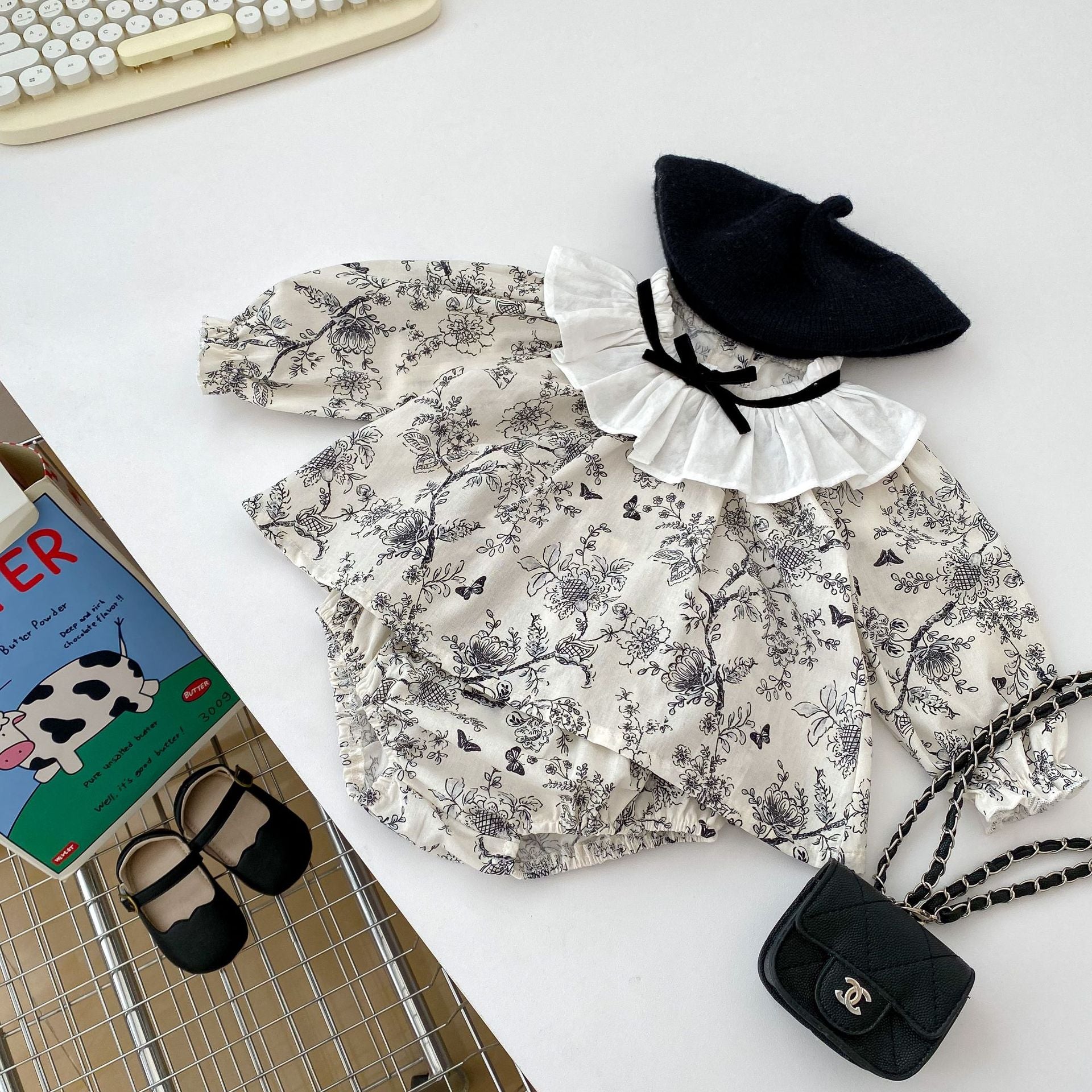 【BABY】ボタニカル柄レトロ ブラウス＆ブルマ CawaKomostore