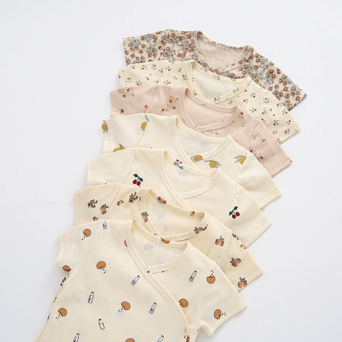 【BABY】総柄デザイン半袖肌着ロンパース 8style CawaKomostore