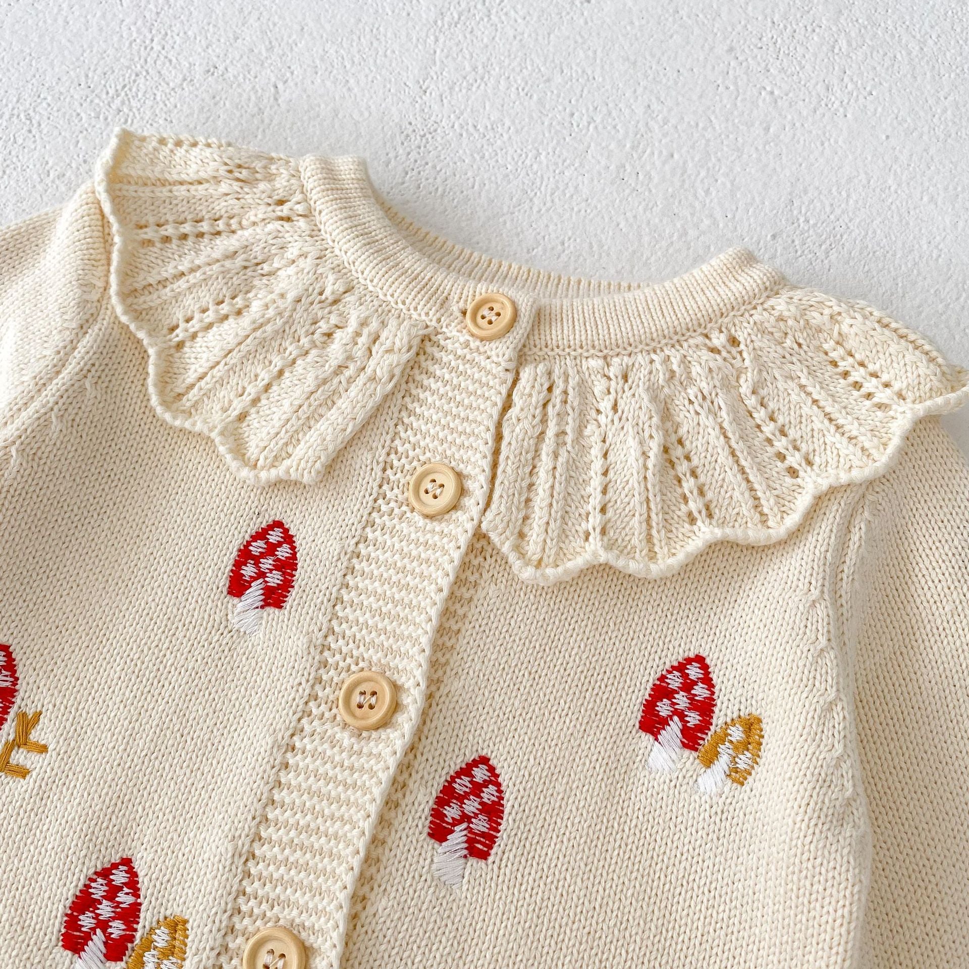 【BABY】 キノコ刺繡カーディガン/サロペット CawaKomostore