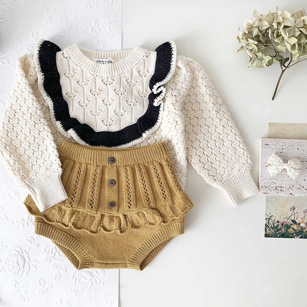 【BABY】フリルニット編みブルマ(3colors) CawaKomostore
