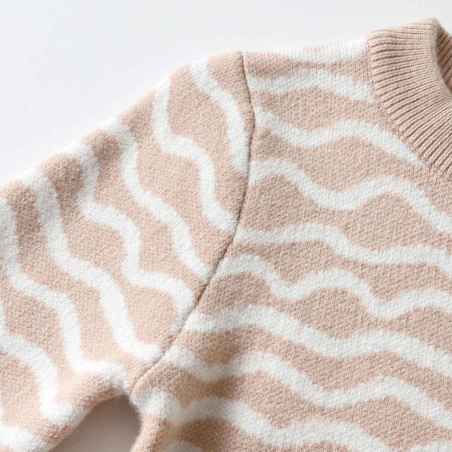 【BABY】なみなみボーダーニットロンパース(うさ耳ニット帽付き) CawaKomostore