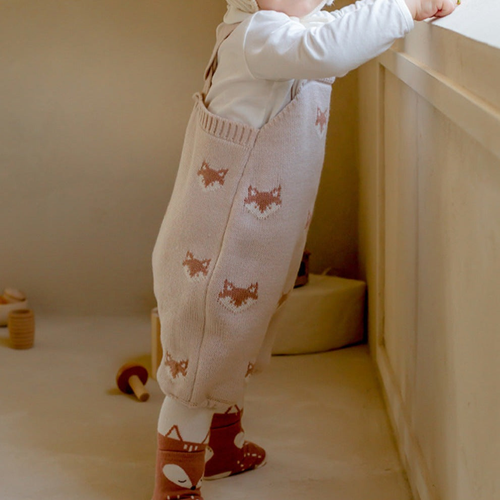 【BABY】きつねさんニットサロペット🦊🦊🦊 CawaKomostore