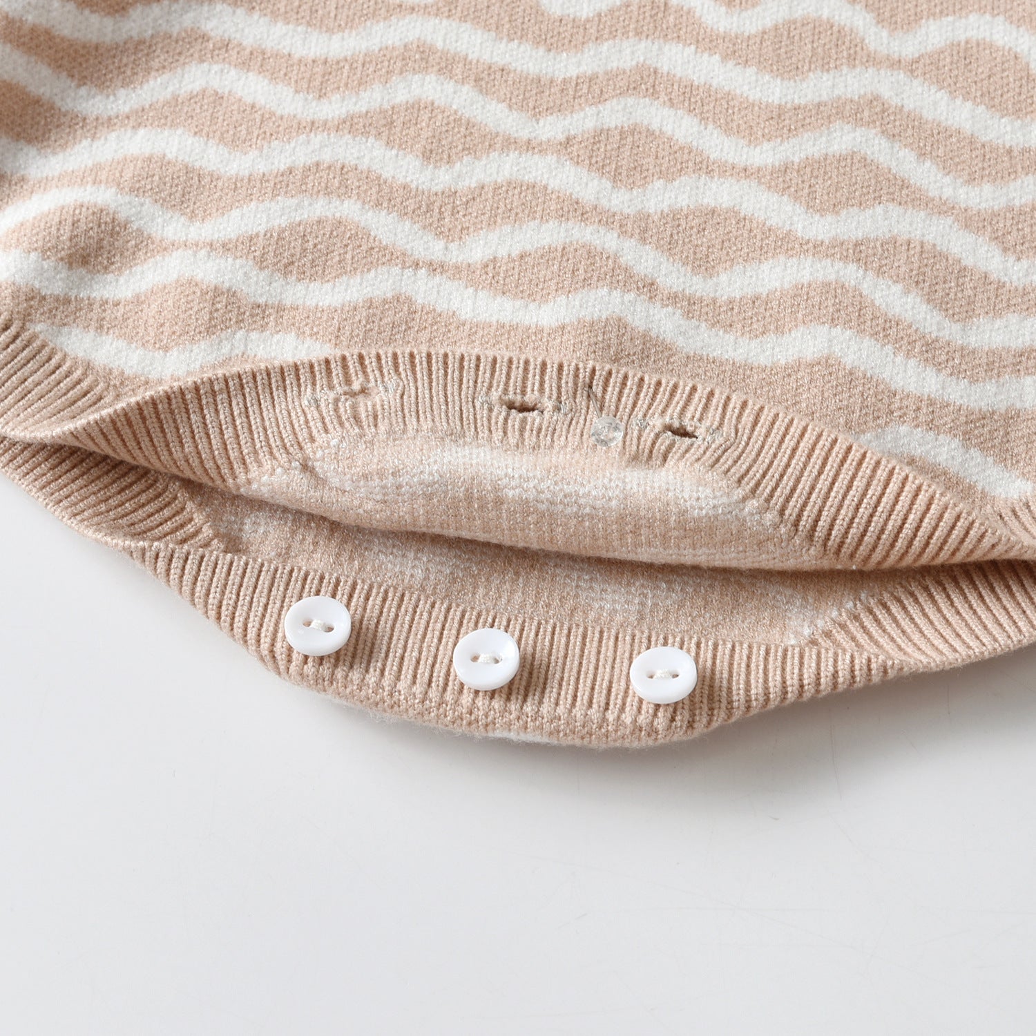 【BABY】なみなみボーダーニットロンパース(うさ耳ニット帽付き) CawaKomostore