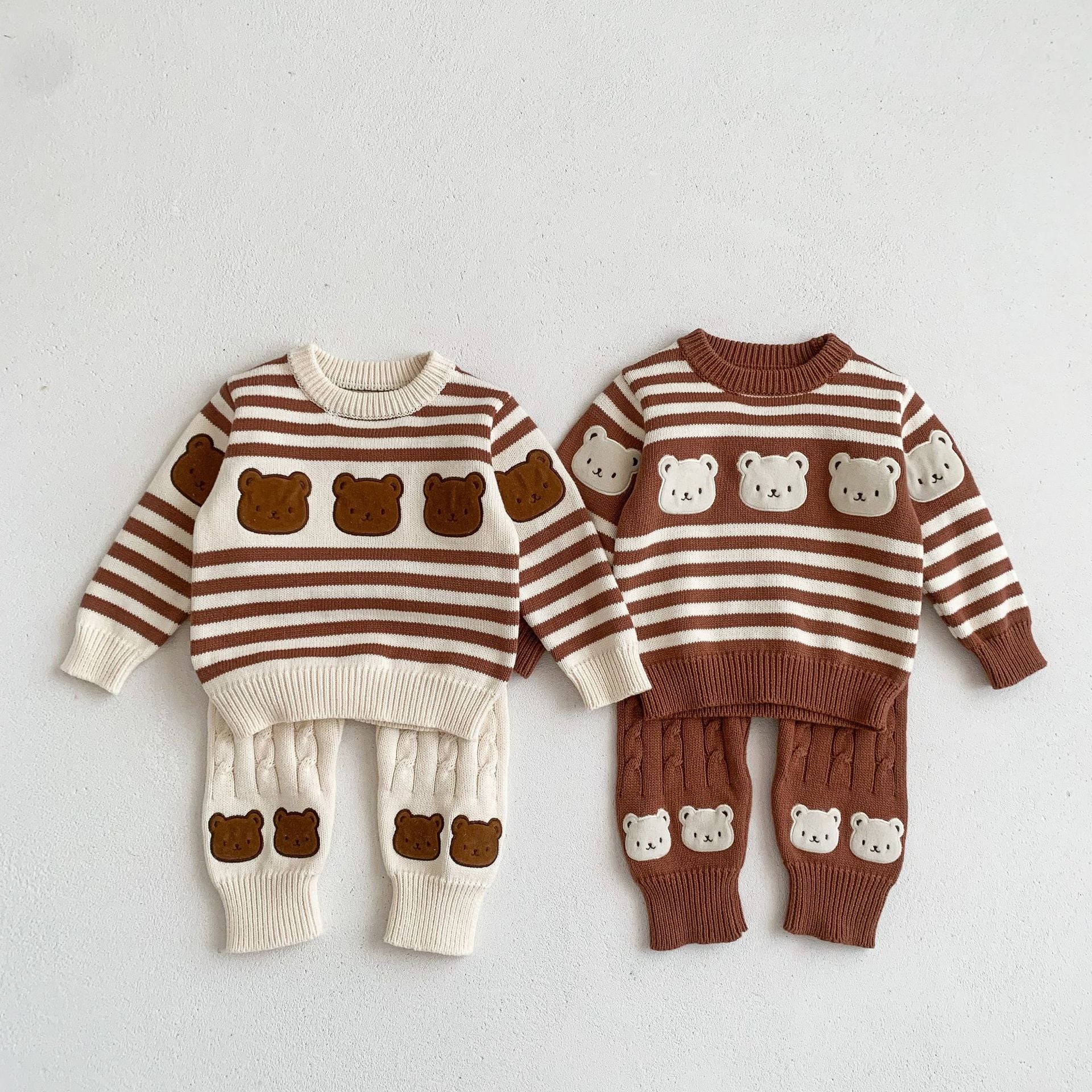 【BABY】クマ柄ボーダーセーター＆レギンス CawaKomostore
