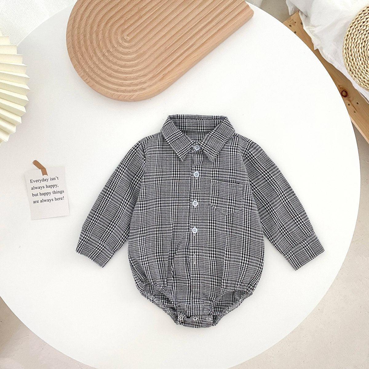 【BABY】グレンチェック ロンパース CawaKomostore