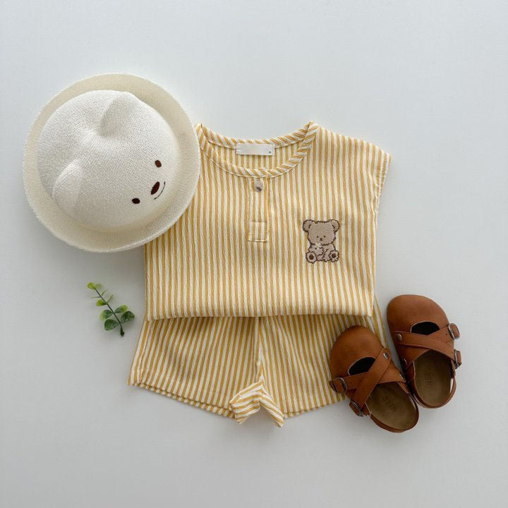 【BABY】ストライプTシャツ×ボトムスセットアップ CawaKomostore
