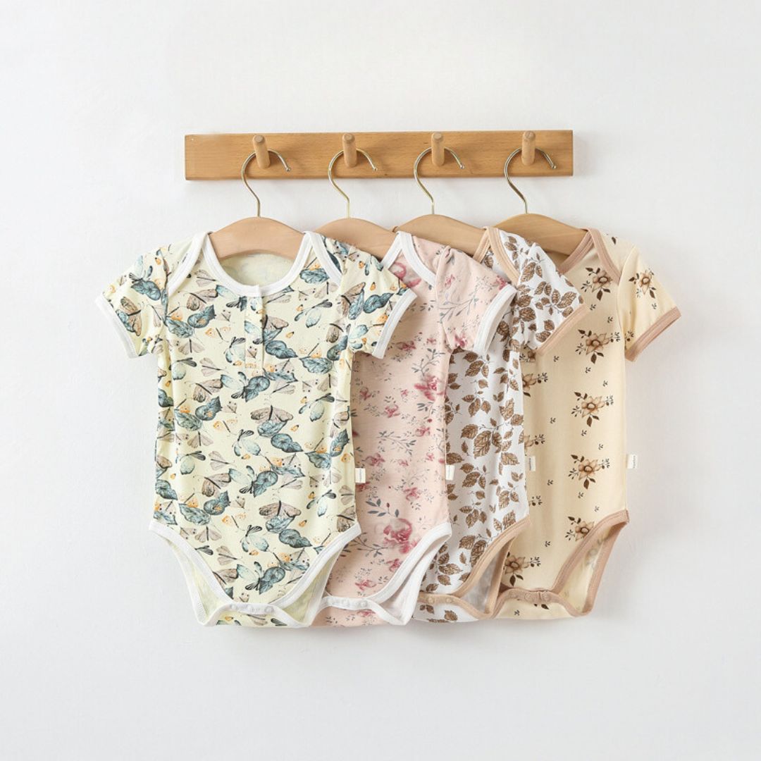 【BABY】コットン総柄肌着ロンパース CawaKomostore