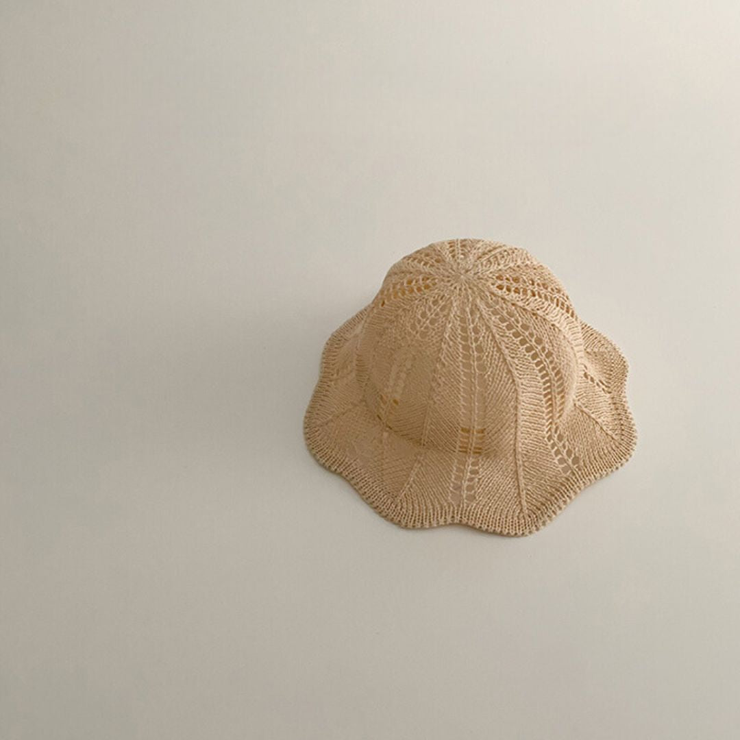 【帽子】お花シェイプ麦わら透かし 帽子 CawaKomostore