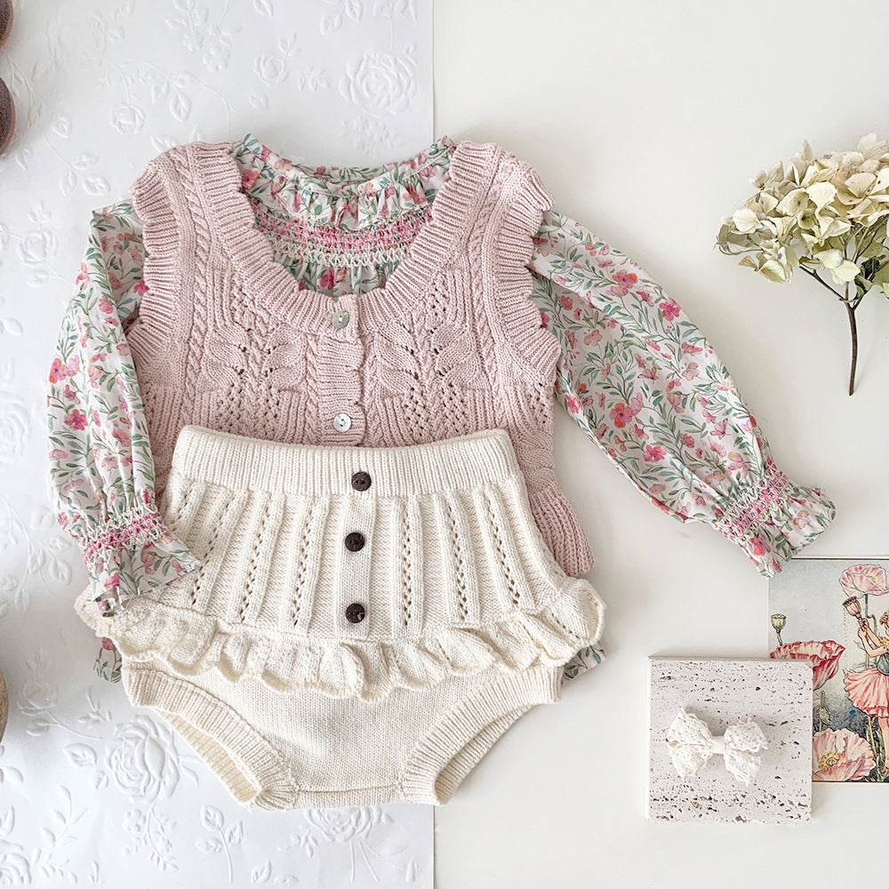【BABY】フリルニット編みブルマ(3colors) CawaKomostore