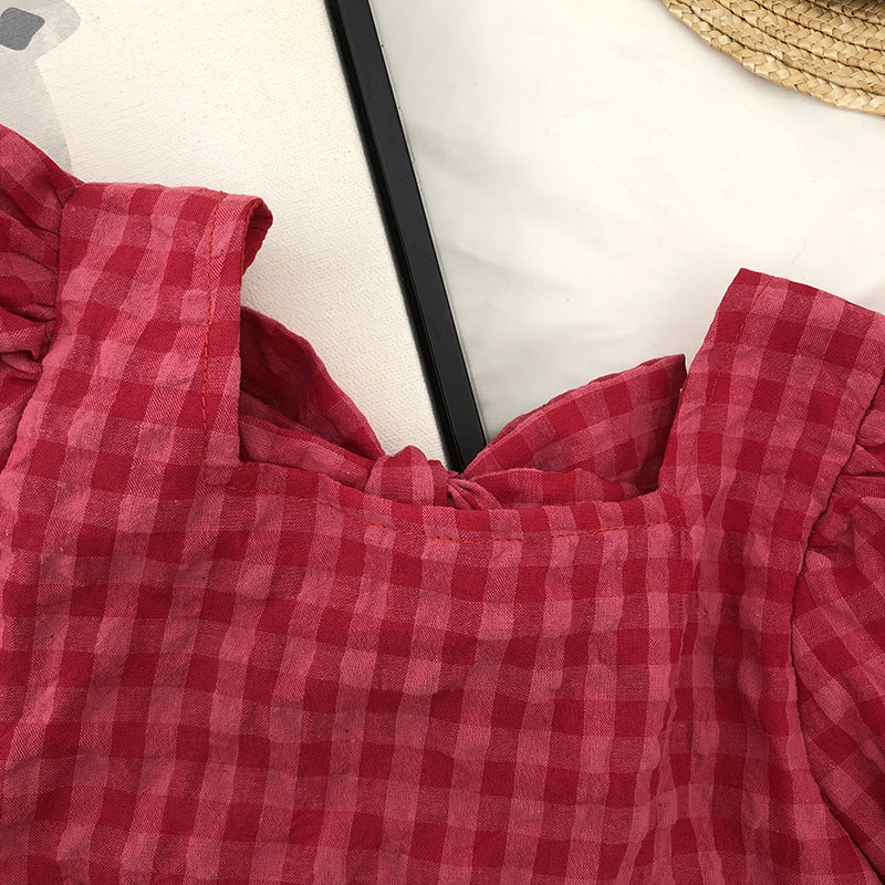 【GIRL】レッドチェック柄ワンピース CawaKomostore
