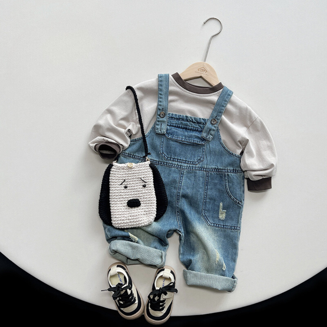 【BABY】ダメージデニムオーバーオール CawaKomostore