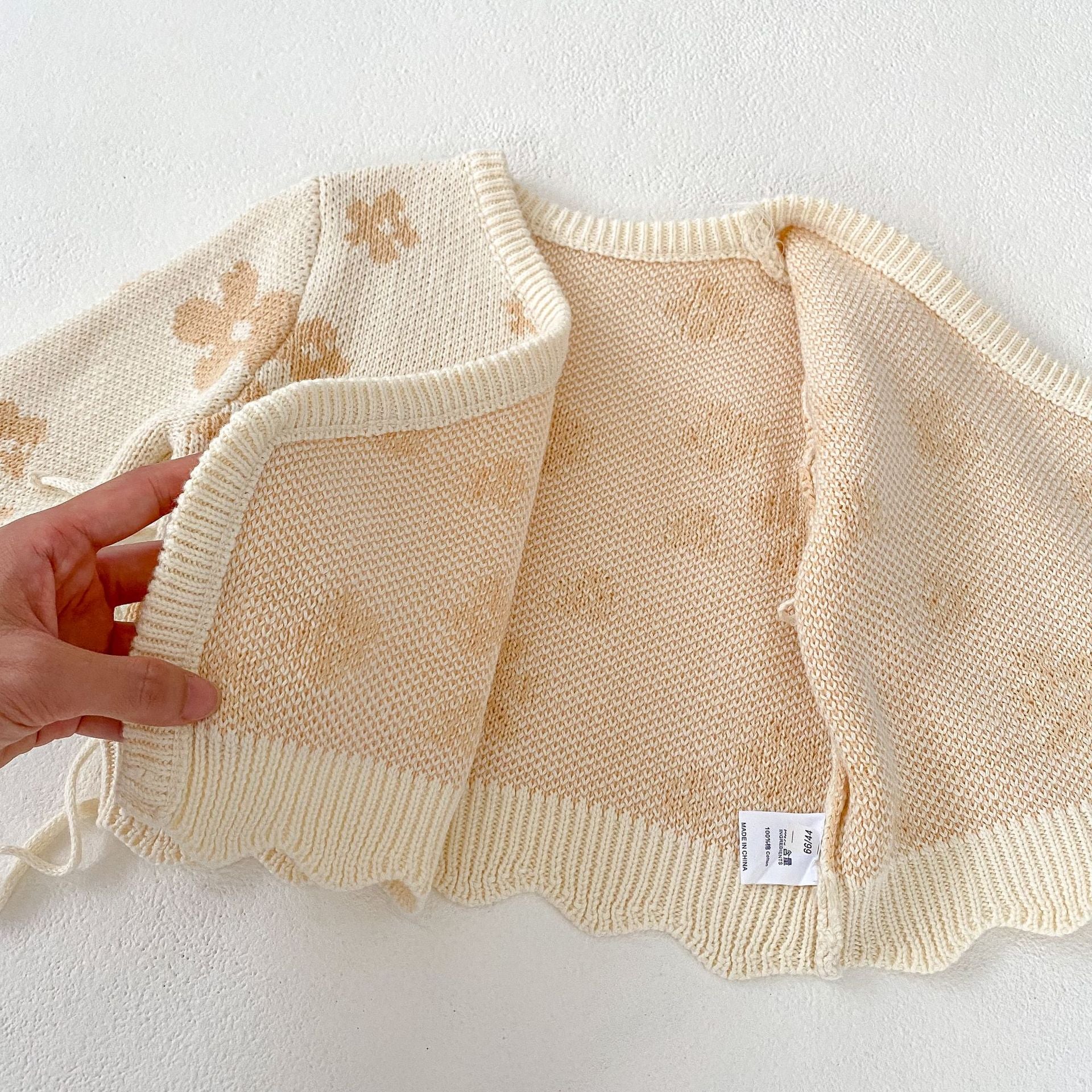 【BABY】フラワーデザインニット(ニット帽・カーディガン・パンツ・靴下) CawaKomostore