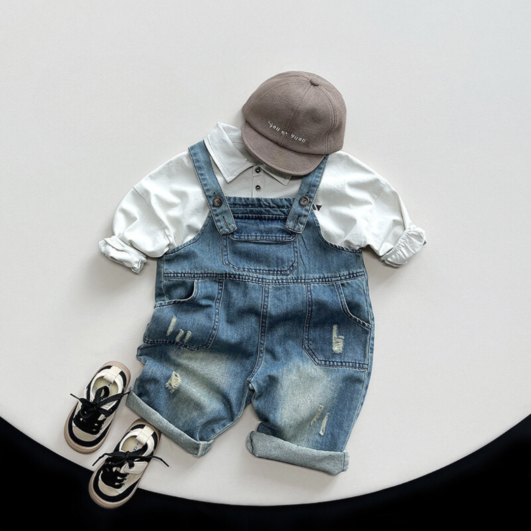 【BABY】ダメージデニムオーバーオール CawaKomostore