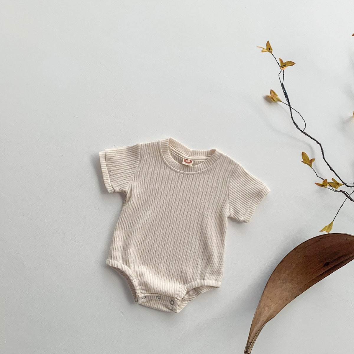 【BABY】ナチュラルカラーリブロンパース CawaKomostore