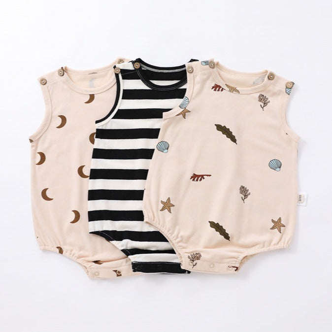 【BABY】総柄デザイン プリントロンパース CawaKomostore