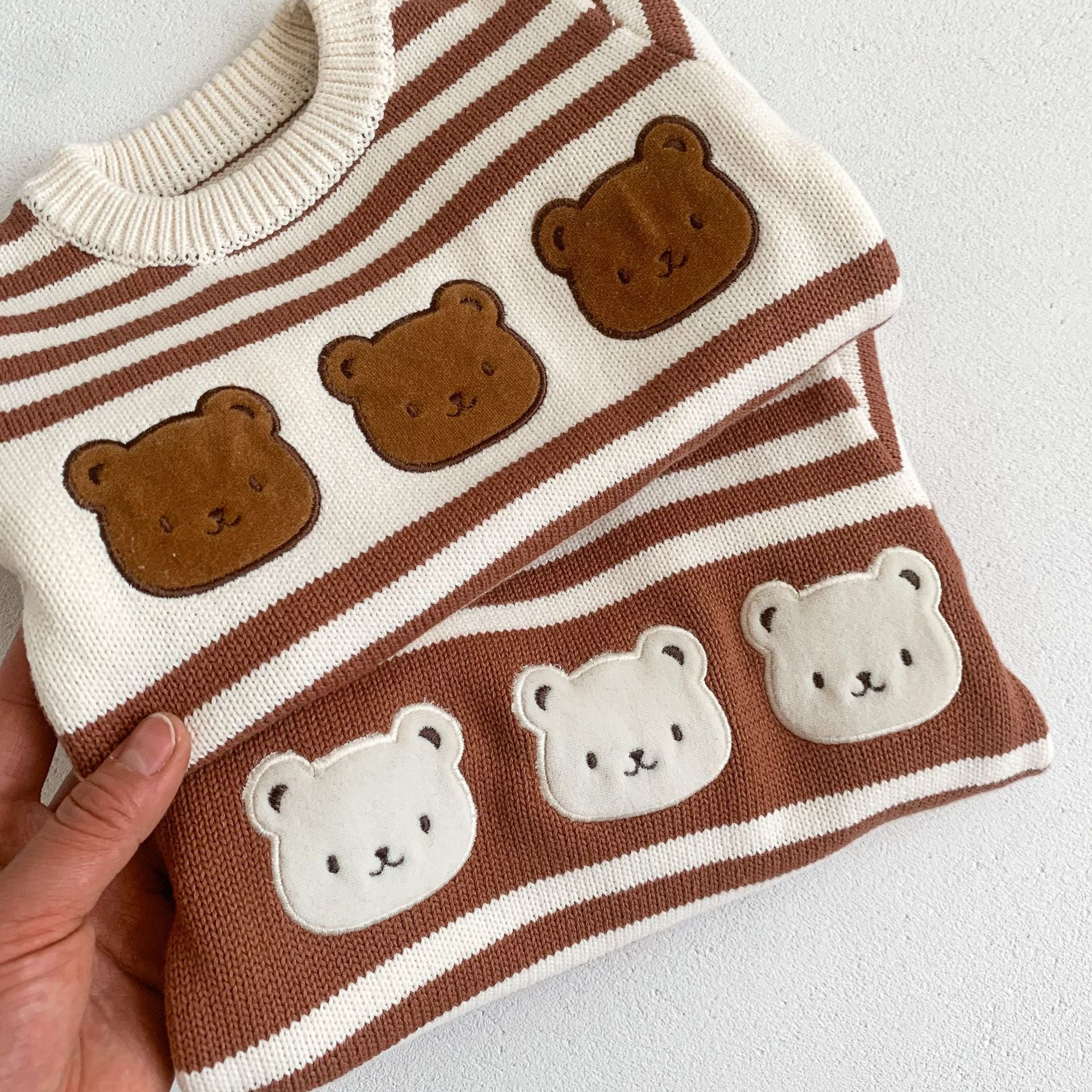 【BABY】クマ柄ボーダーセーター＆レギンス CawaKomostore