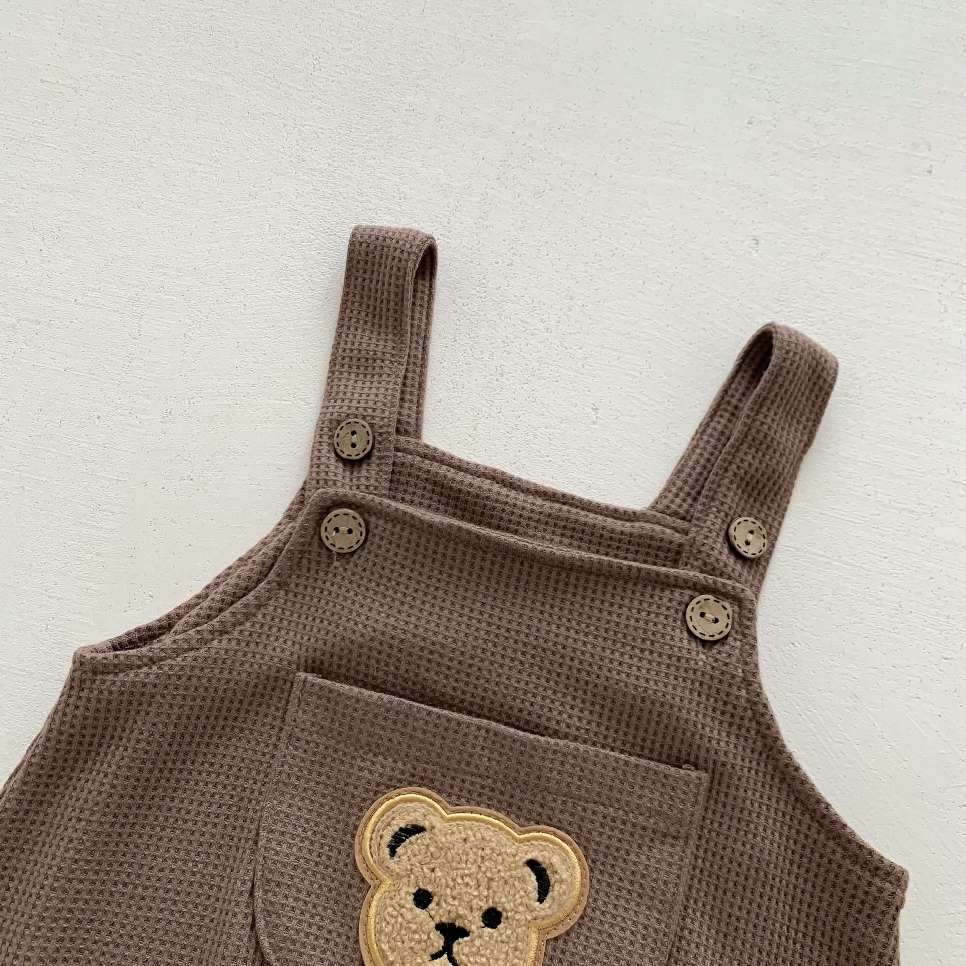 【BABY】モコくまさんポケットワッフルサロペット CawaKomostore