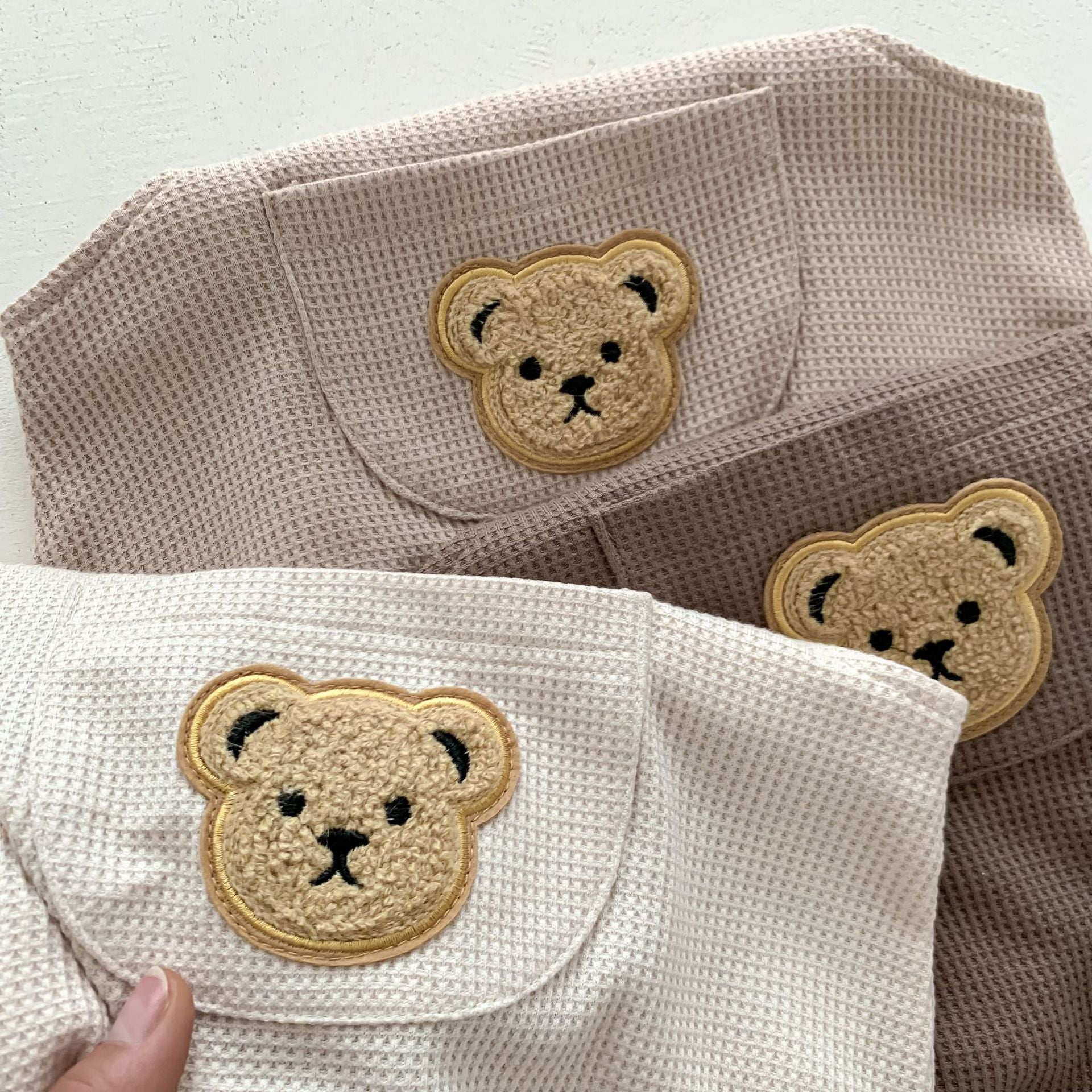 【BABY】モコくまさんポケットワッフルサロペット CawaKomostore