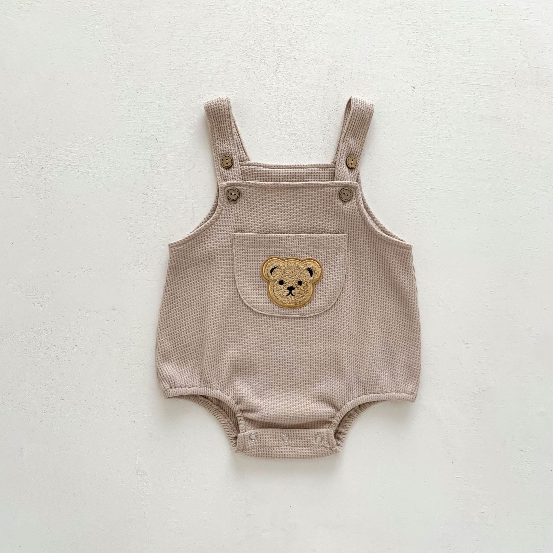 【BABY】モコくまさんポケットワッフルサロペット CawaKomostore