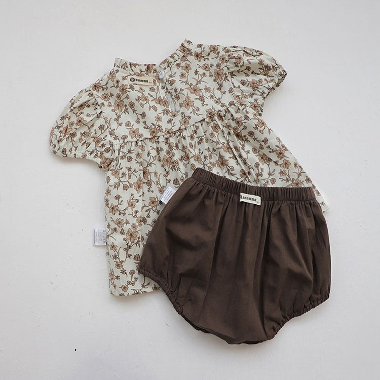 【BABY】小花柄コットン柄セットアップ CawaKomostore