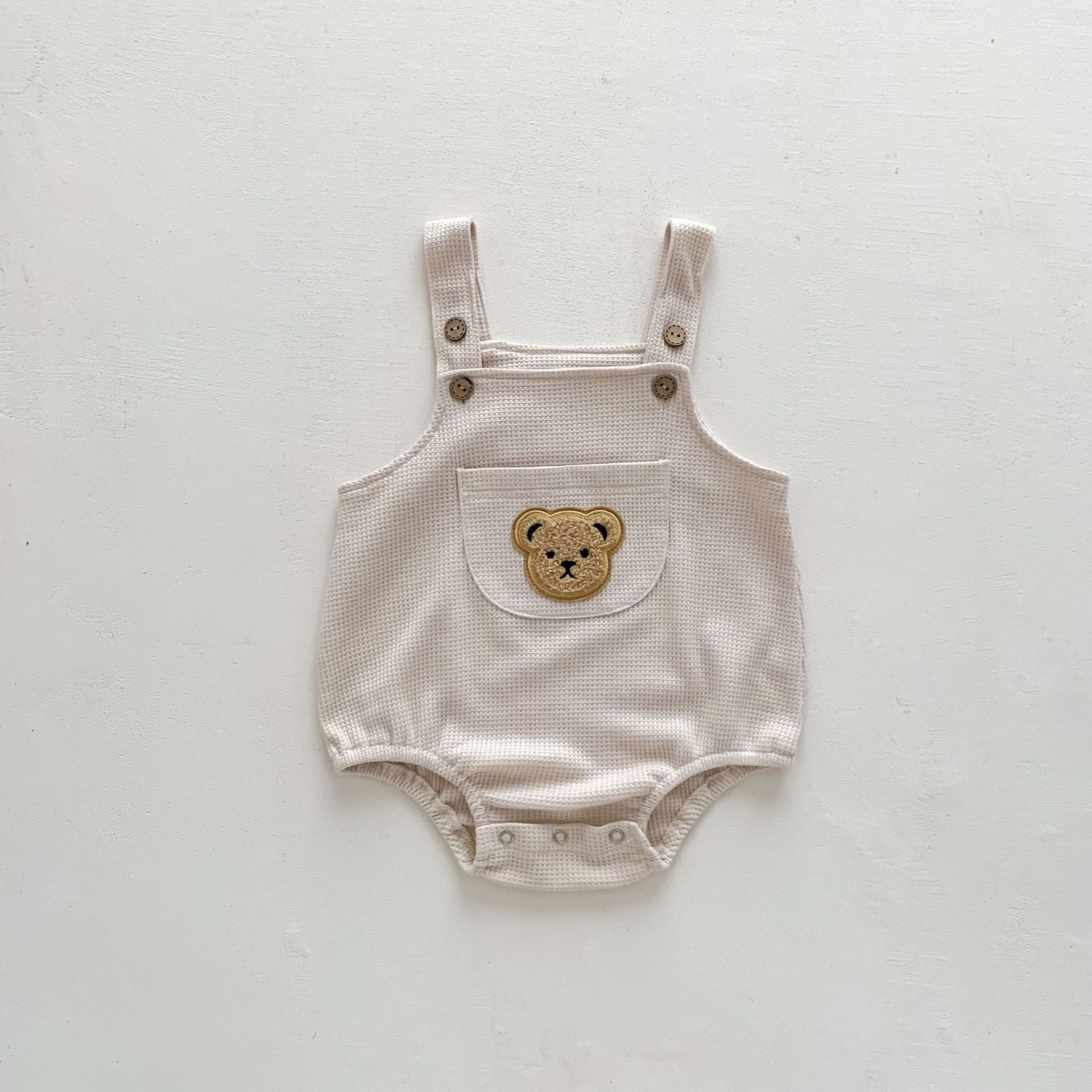 【BABY】モコくまさんポケットワッフルサロペット CawaKomostore
