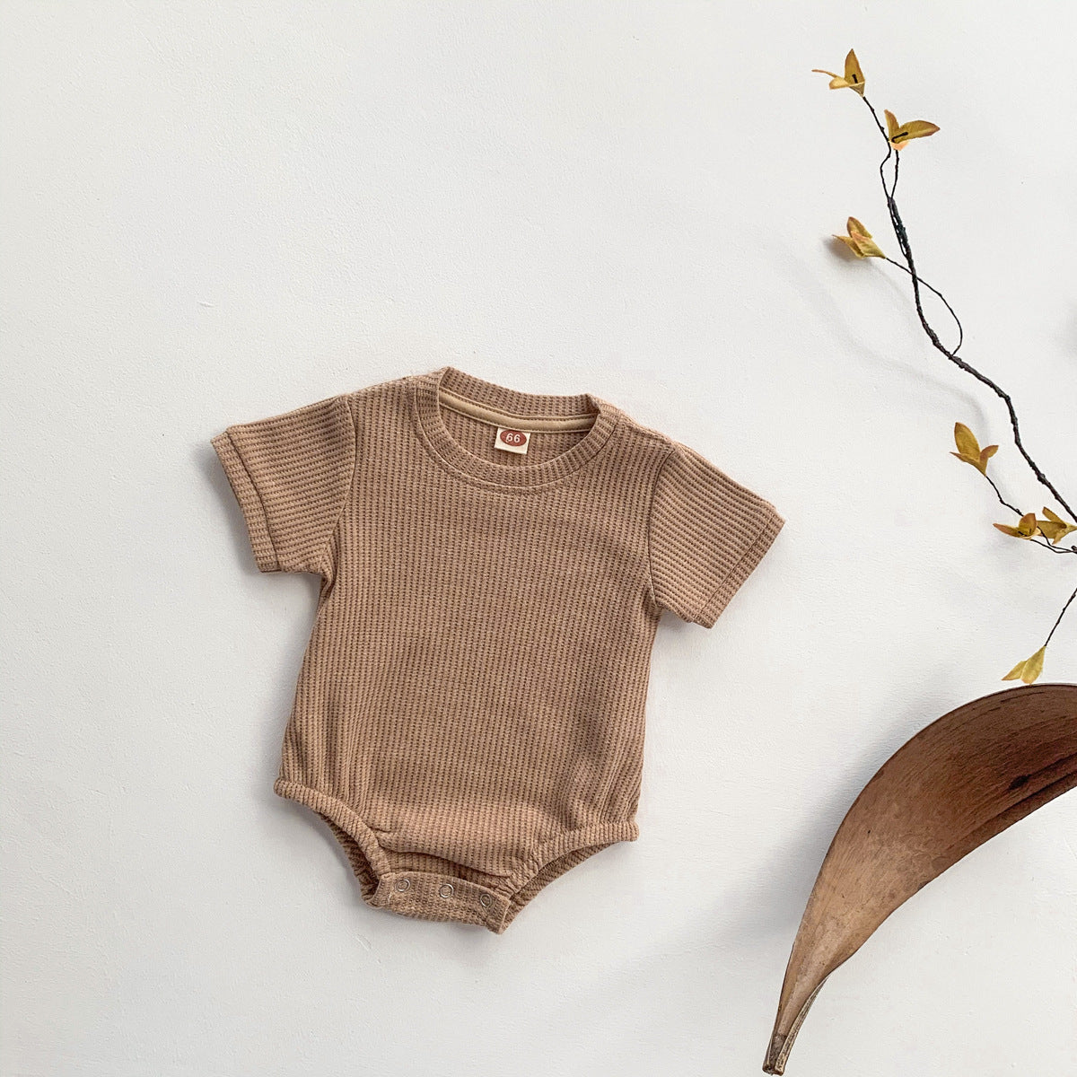 【BABY】ナチュラルカラーリブロンパース CawaKomostore