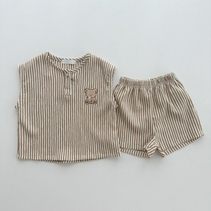 【BABY】ストライプTシャツ×ボトムスセットアップ CawaKomostore