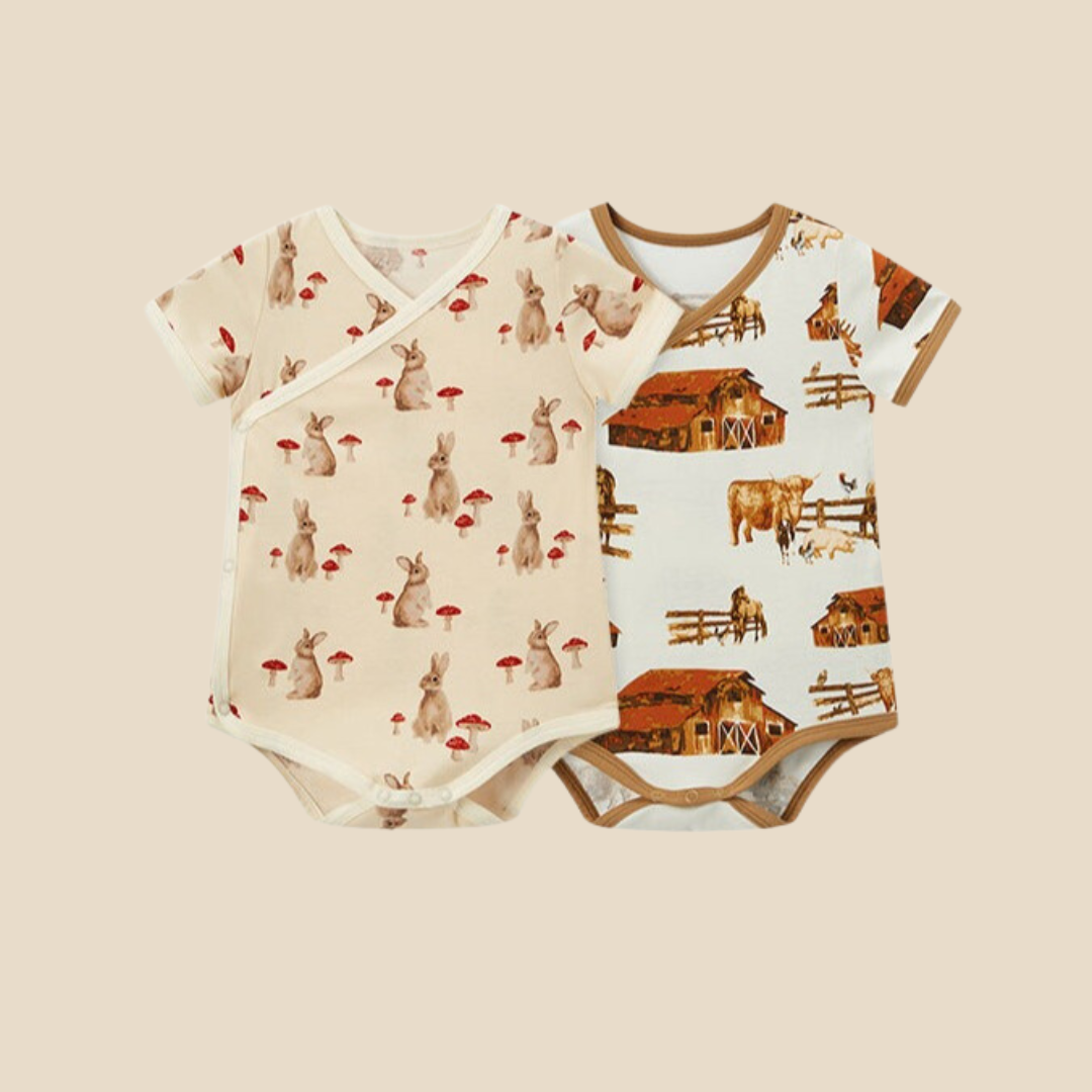 【BABY】アニマル総柄デザイン プリントロンパース CawaKomostore