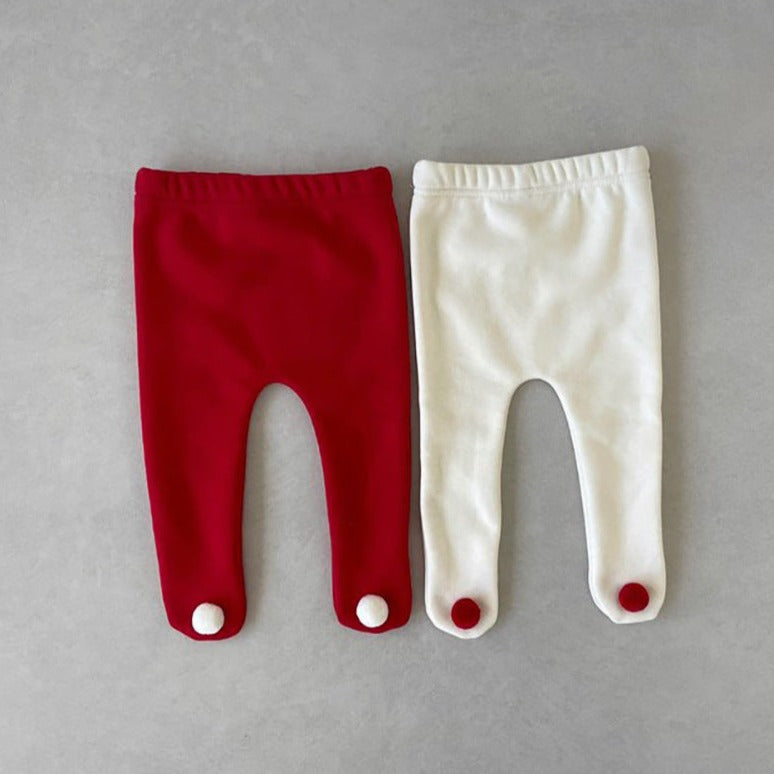 【クリスマス】ポンポンワンカラータイツ CawaKomostore