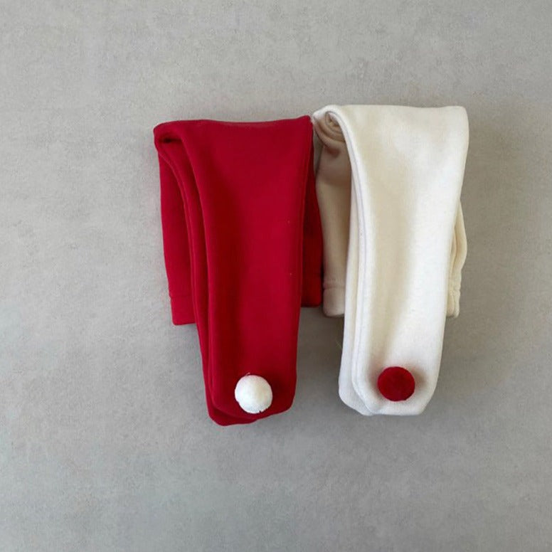 【クリスマス】ポンポンワンカラータイツ CawaKomostore