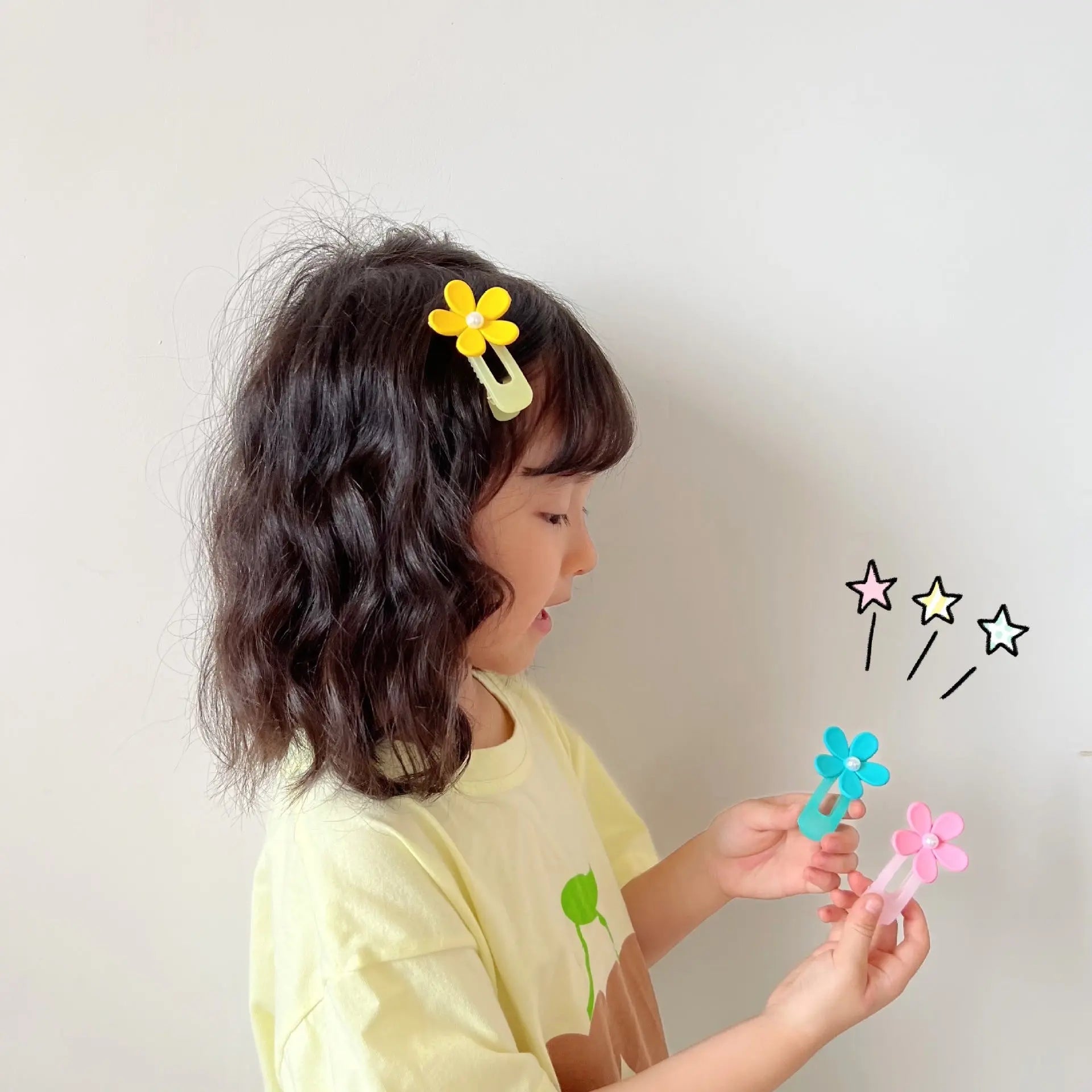【ヘアアクセサリー】カワイイカラフル花ちゃん・ヘアピン3点セット CawaKomostore