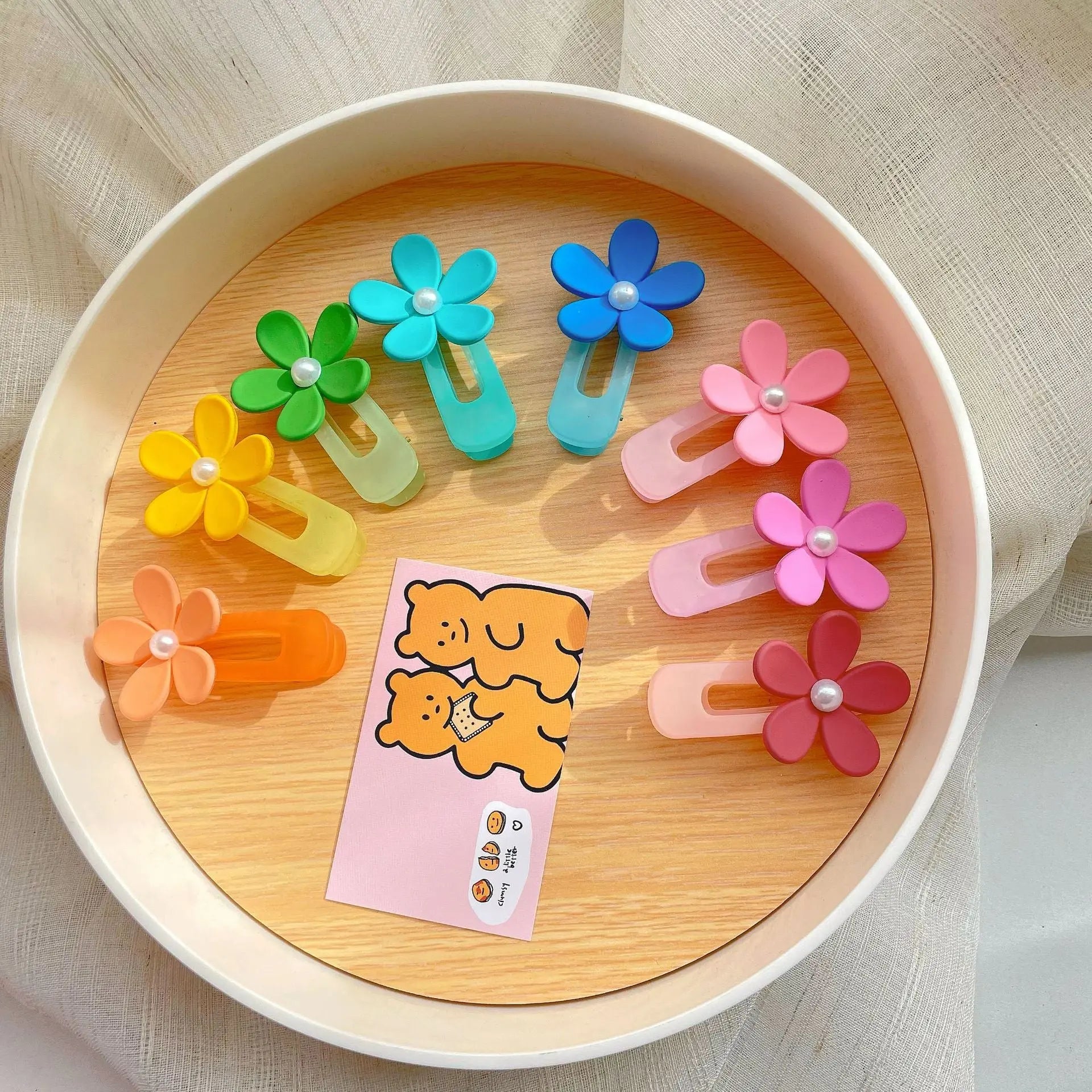 【ヘアアクセサリー】カワイイカラフル花ちゃん・ヘアピン3点セット CawaKomostore