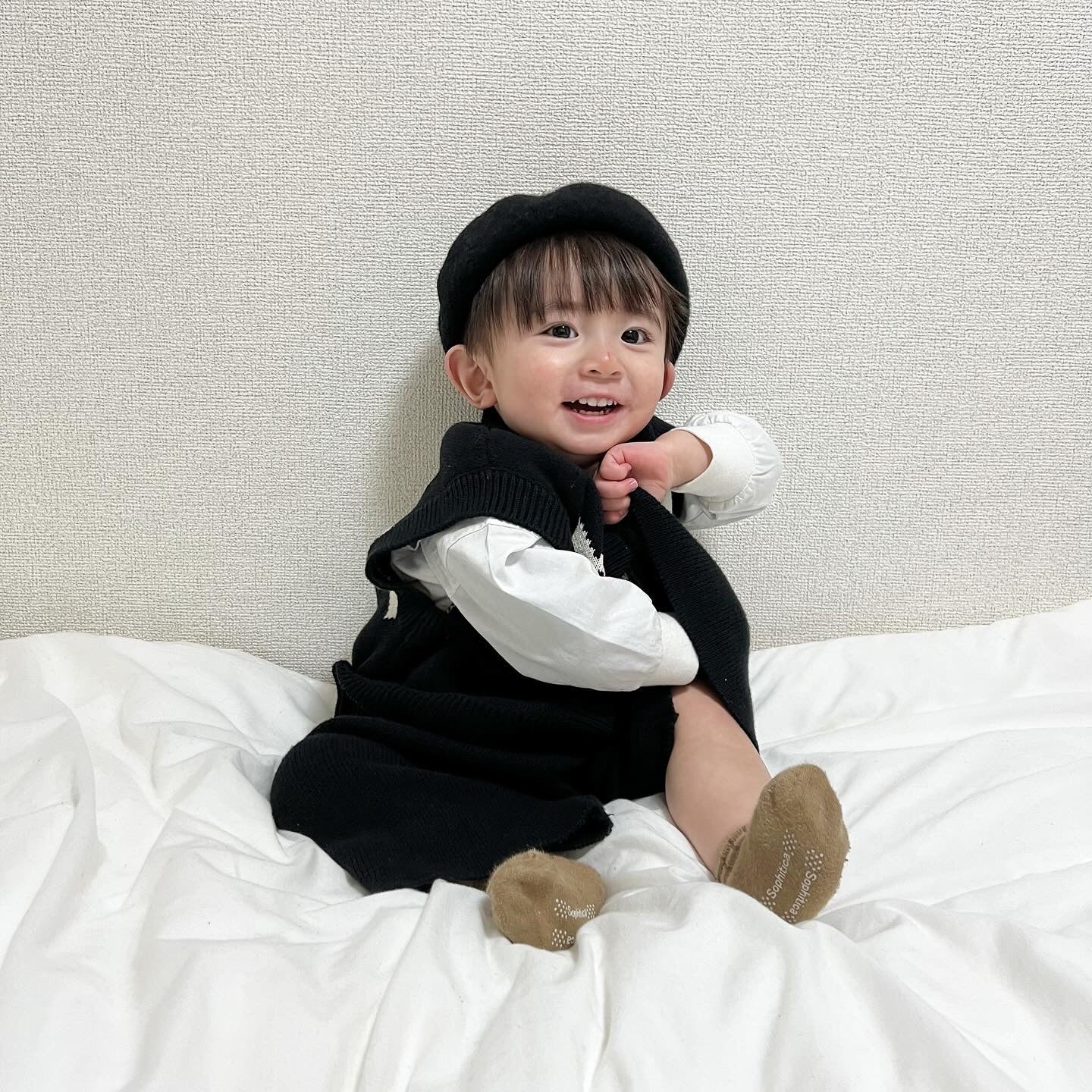【BABY】ジャガードブラックニット セットアップ CawaKomostore