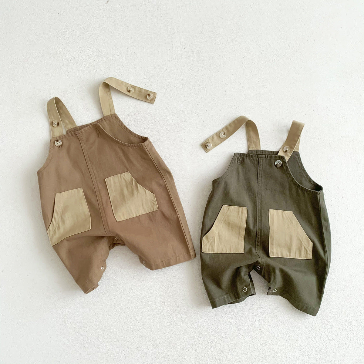 【BABY】バイカラーデザインオーバーオール CawaKomostore