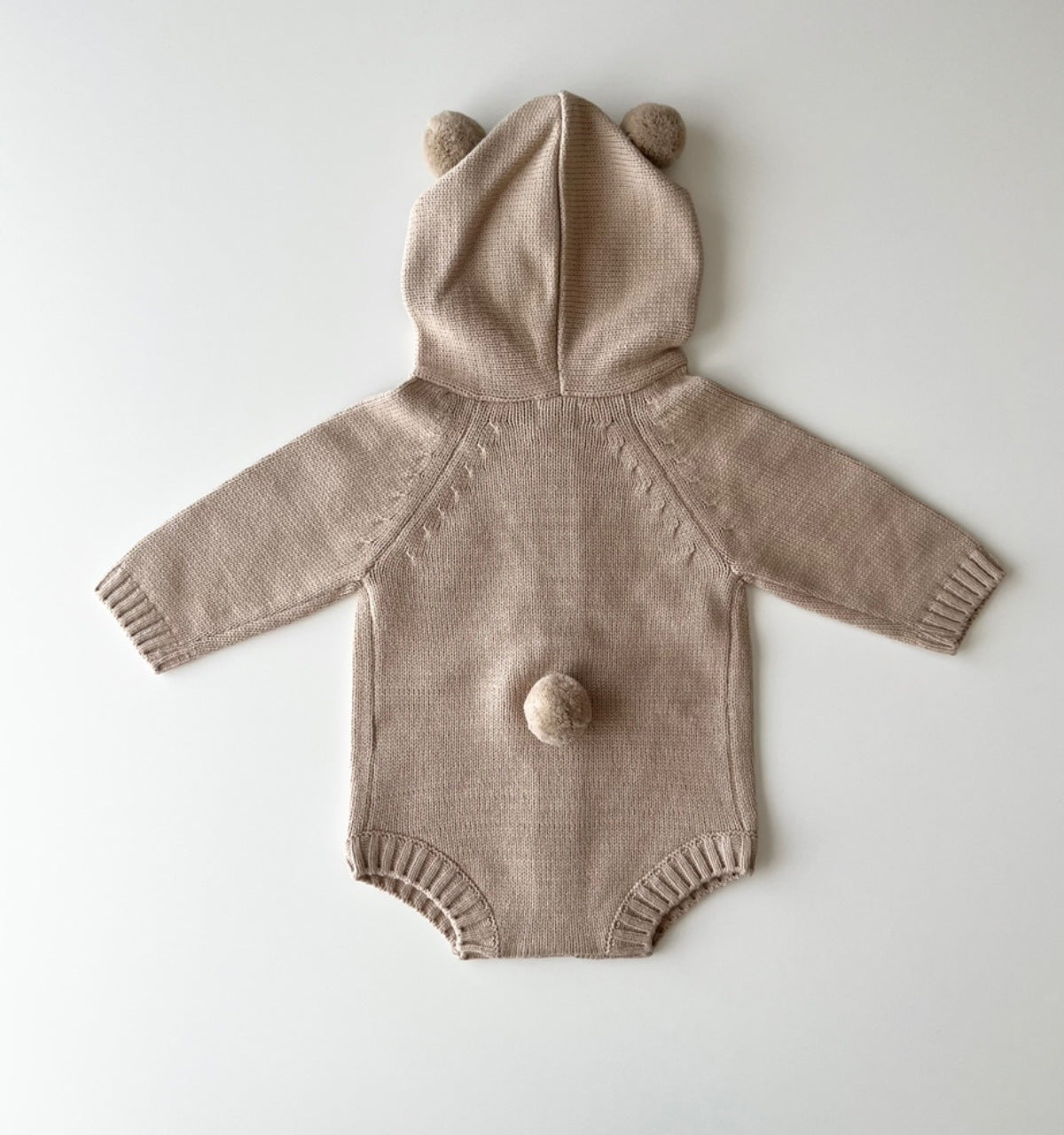 【BABY】くま耳ニットフード付きロンパース CawaKomostore