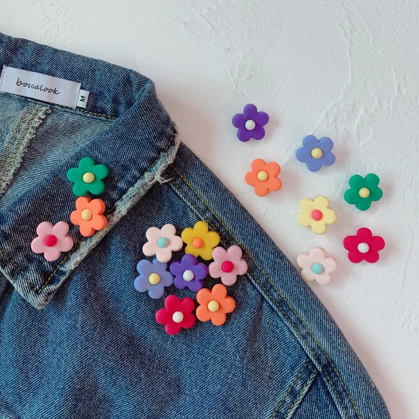 【ブローチ】カラフルなお花のプローチ・5点セット CawaKomostore