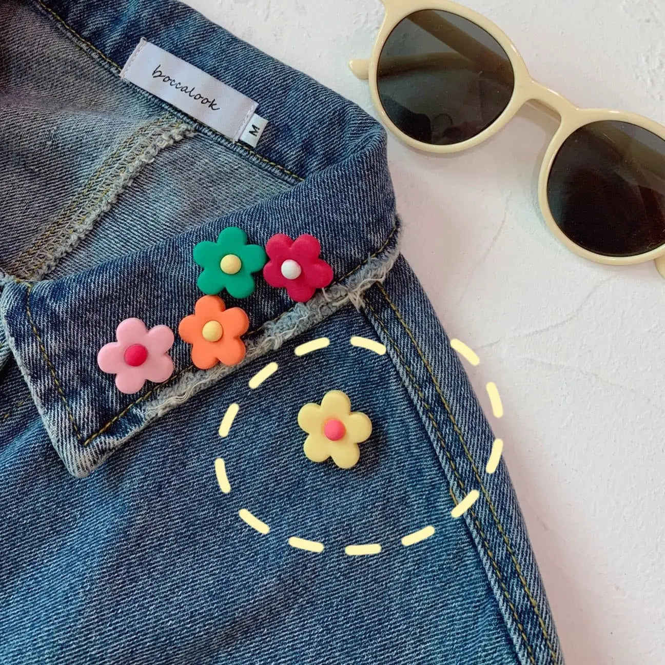 【ブローチ】カラフルなお花のプローチ・5点セット CawaKomostore