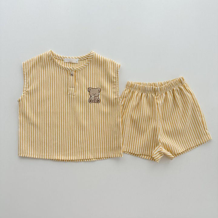 【BABY】ストライプTシャツ×ボトムスセットアップ CawaKomostore