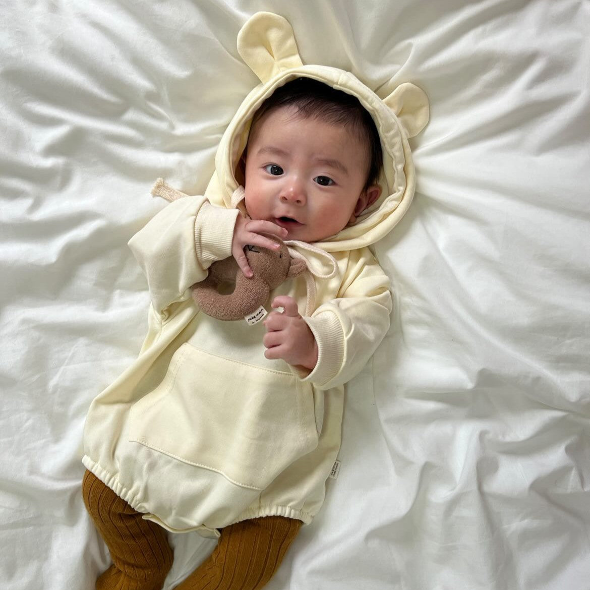 【BABY】くま耳フーディーロンパース CawaKomostore